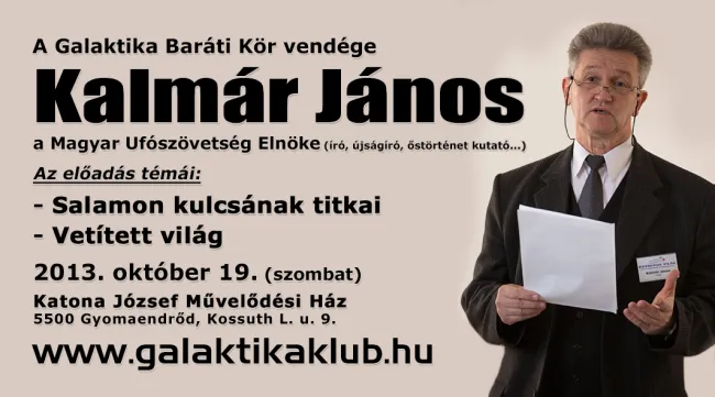 A Galaktika baráti kör vendége lesz Kalmár János